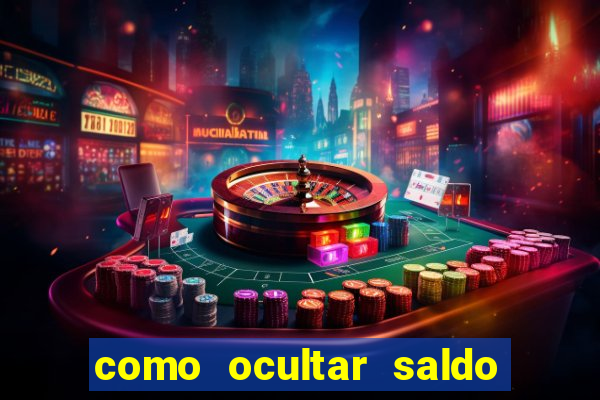 como ocultar saldo na betfair